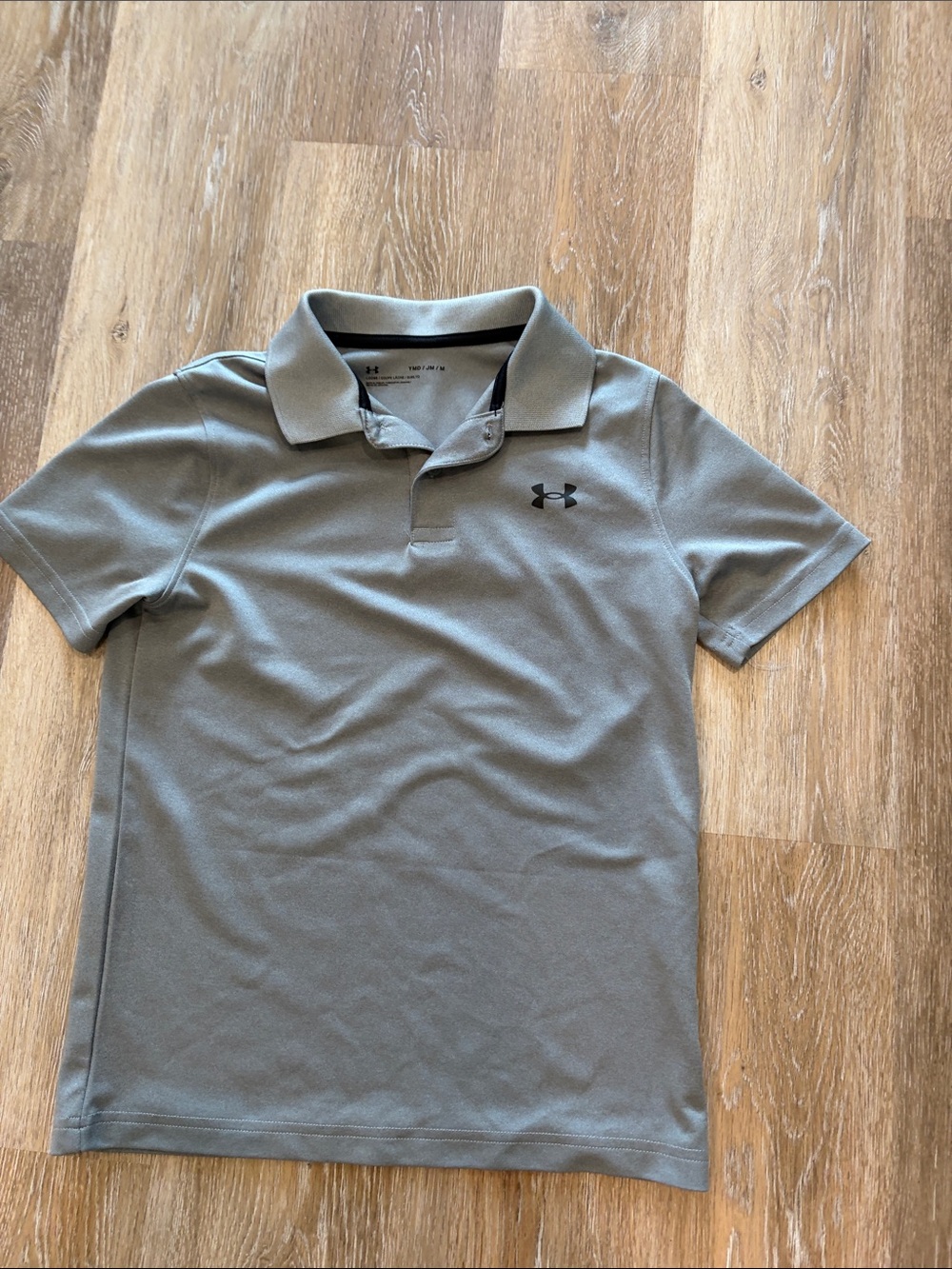 Under Armour Men's Light Gray Polo with Black Logo